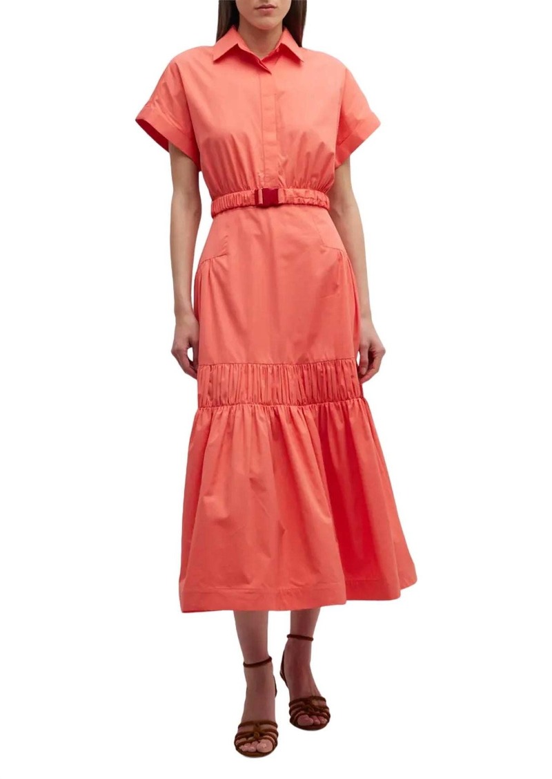 Silvia Tcherassi Teres Midi Dress In Coral