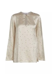 Silvia Tcherassi Tosca Perforated Satin Blouse