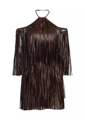 Silvia Tcherassi Vercelli Fringe Halter Minidress