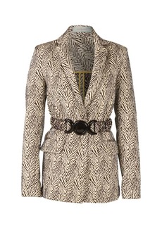 Silvia Tcherassi Women's Cuneo Blazer In Brown Zebra