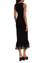 Simon Miller Albers Fringed Knit Sleeveless Midi-Dress