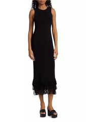 Simon Miller Albers Fringed Knit Sleeveless Midi-Dress