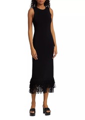 Simon Miller Albers Fringed Knit Sleeveless Midi-Dress