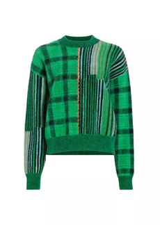 Simon Miller Calder Mixed-Pattern Crewneck Sweater