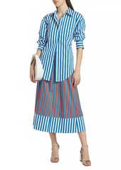 Simon Miller Loch Striped Cotton-Blend Poplin Shirt