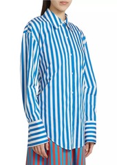 Simon Miller Loch Striped Cotton-Blend Poplin Shirt