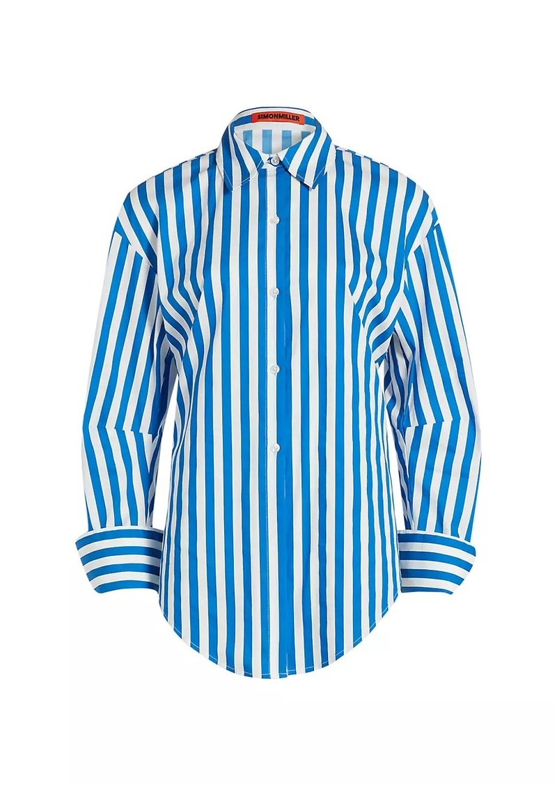 Simon Miller Loch Striped Cotton-Blend Poplin Shirt