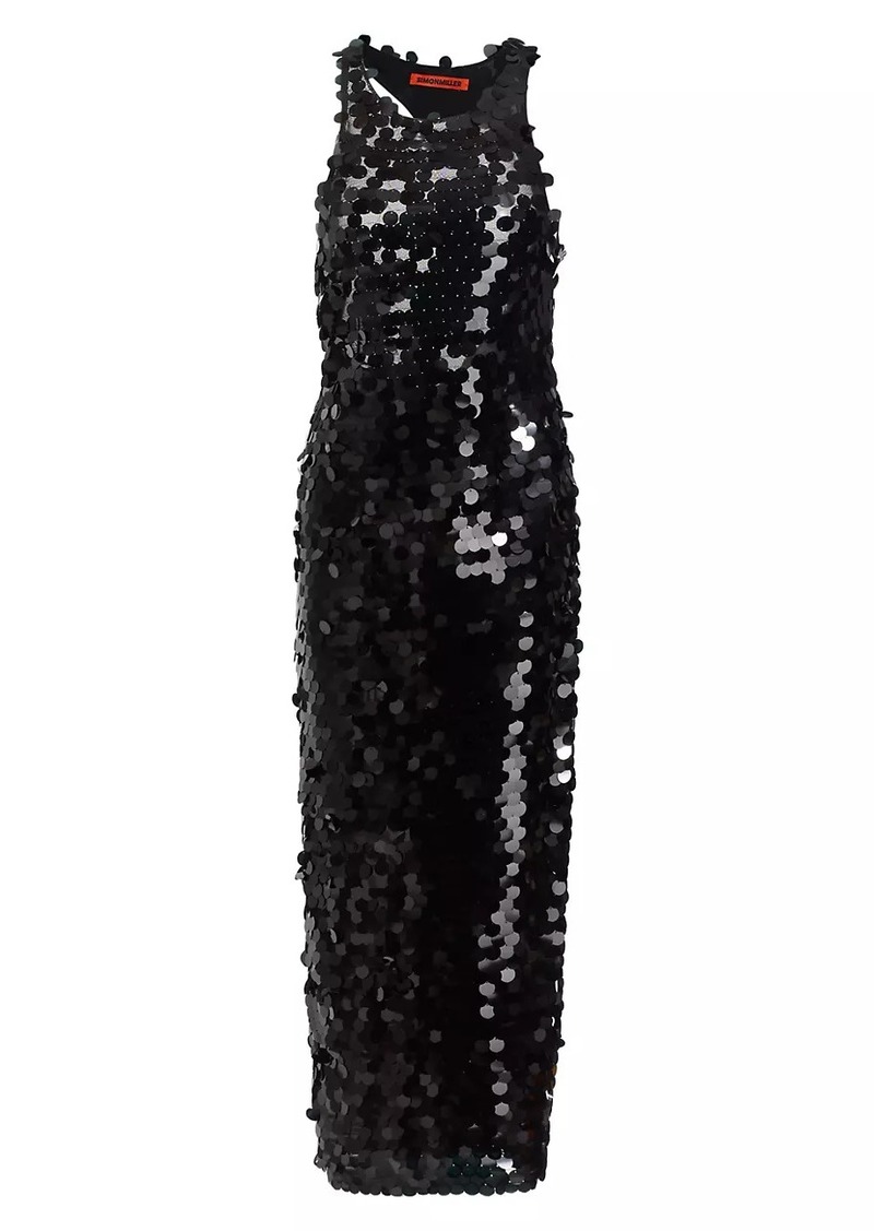 Simon Miller Lou Sequined Sleeveless Maxi Dress