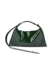 Simon Miller Puffin Croc-Embossed Leather Shoulder Bag