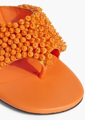 Simon Miller - Bil bead-embellished satin mules - Orange - EU 36