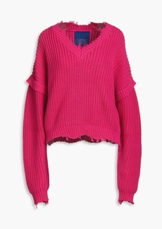 Simon Miller - Deox distressed ribbed cotton sweater - Pink - S