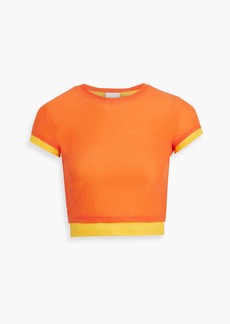 Simon Miller - Gamma cropped layered ribbed jersey top - Orange - XS