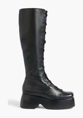 Simon Miller - Hustler lace-up leather platform knee boots - Black - EU 39