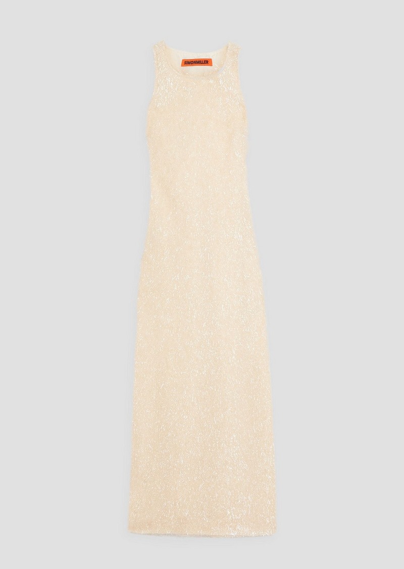 Simon Miller - Lash Lou metallic knitted midi dress - White - 2