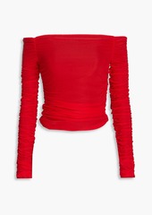 Simon Miller - Nai off-the-shoulder ruched jersey top - Red - S