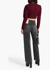Simon Miller - Zippie cropped ribbed jersey top - Burgundy - M