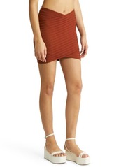 Simon Miller Adio Ribbed Crossover Skirt in Coconut Shell at Nordstrom