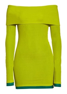 Simon Miller Cosmo Off the Shoulder Long Sleeve Dress in Kiwi at Nordstrom