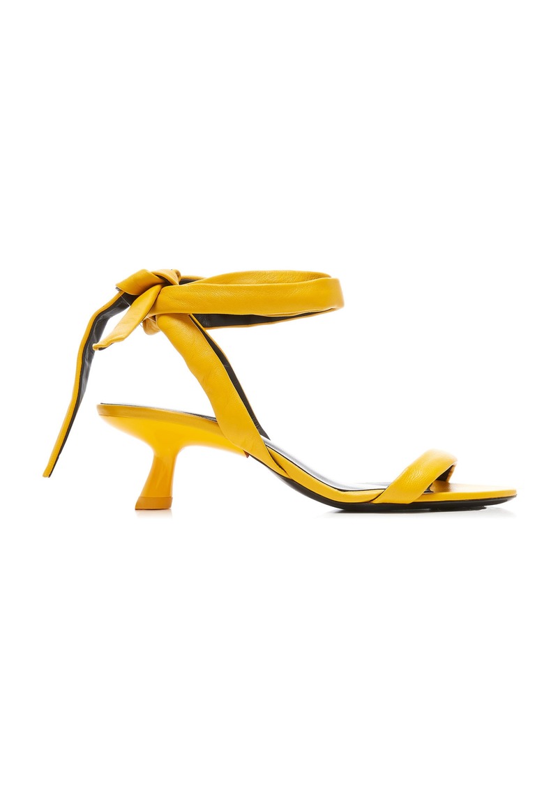 Simon Miller Eel Ankle-Tie Leather Sandals