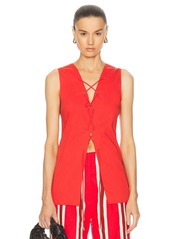 Simon Miller Pomegranate Poplin Front Tie Top