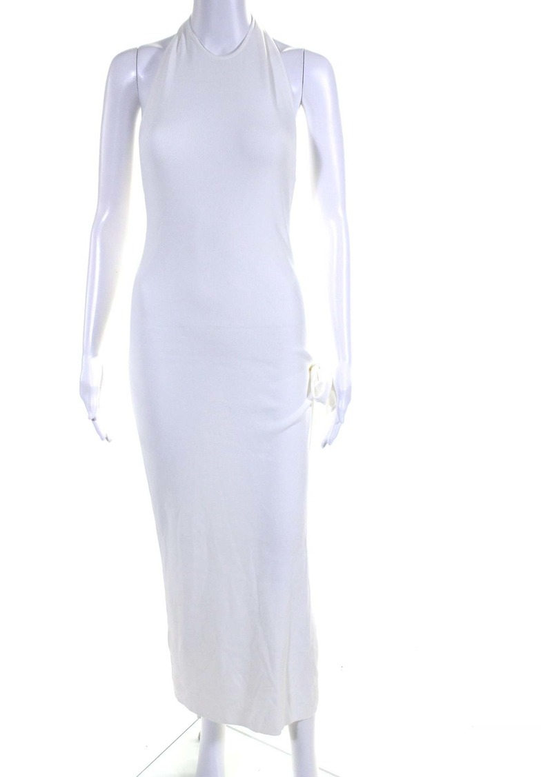 Simon Miller Womens Open Back Halter Side Slit Long Junjo Dress White