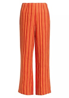 Simon Miller Striped Linen-Cotton Straight-Leg Pants