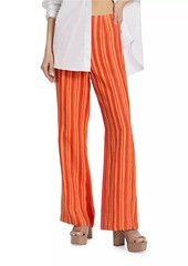 Simon Miller Striped Linen-Cotton Straight-Leg Pants