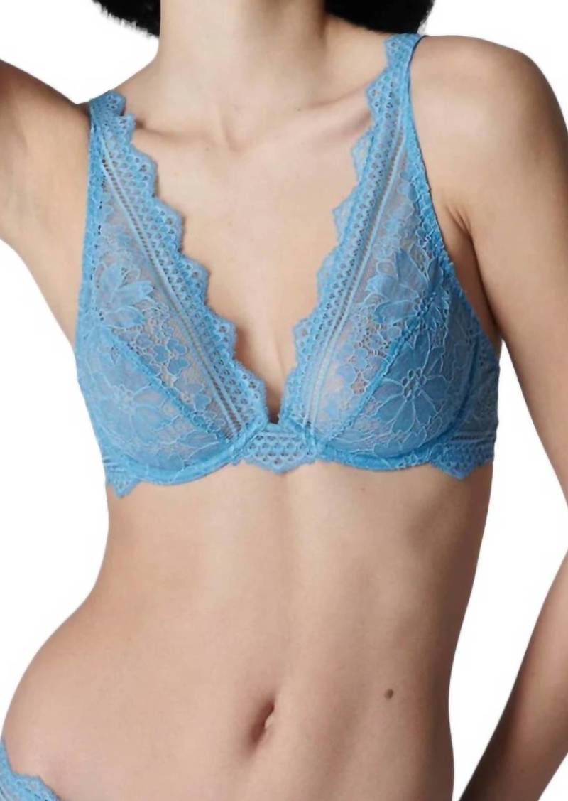 Simone Perele Freesia Push Up Plunge Bra In Himalayan Blue