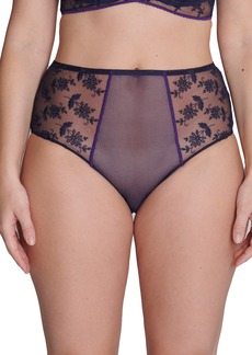 Simone Perele Adele High Waist Lace & Mesh Briefs in Midnight at Nordstrom Rack