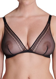 Simone Perele Olympe Triangle Fishnet Lace Bralette in Black at Nordstrom Rack