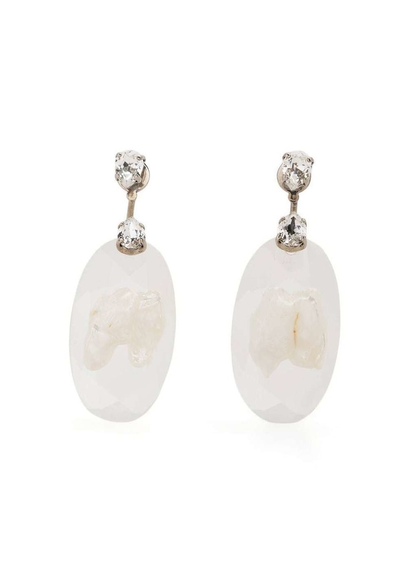 Simone Rocha clear pearl-embellished drop earrings