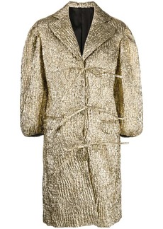 Simone Rocha crinkled metallic cloqué-effect coat
