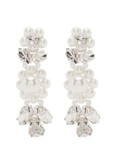 Simone Rocha Daisy Leaf Cluster crystal drop earrings