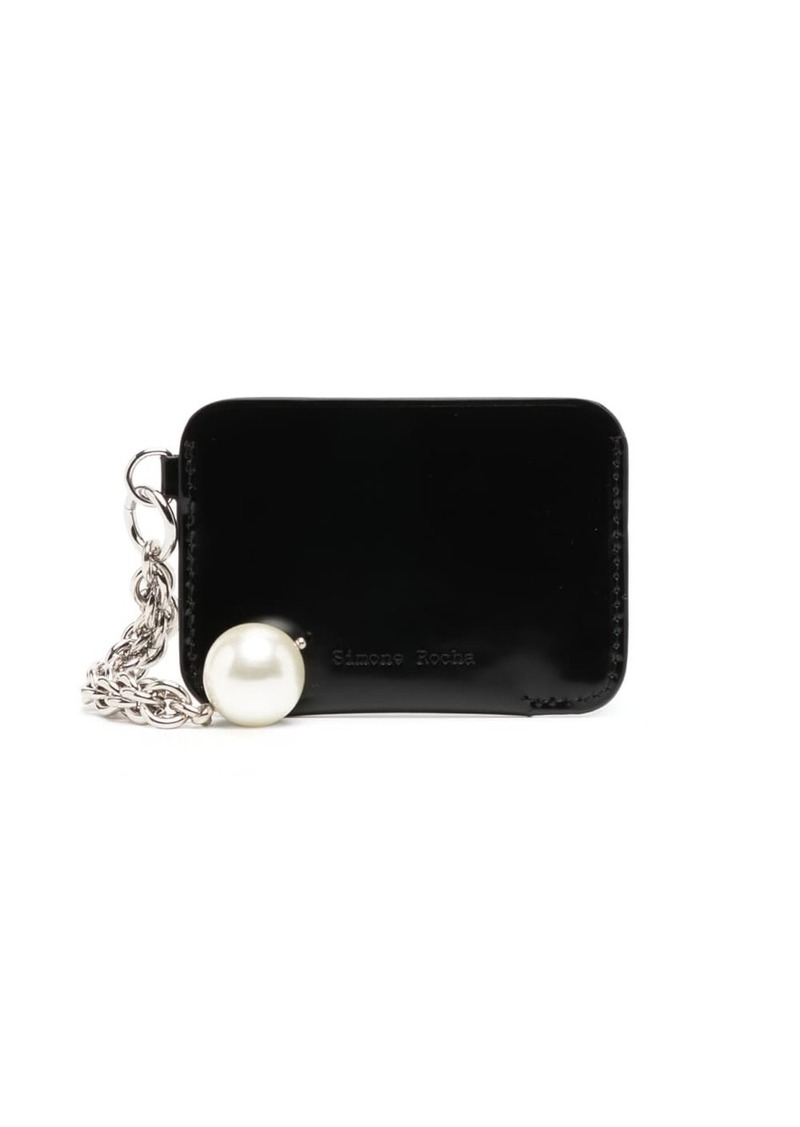 Simone Rocha faux pearl leather wallet