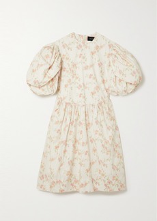 Simone Rocha Oversized Floral-print Cotton Midi Dress