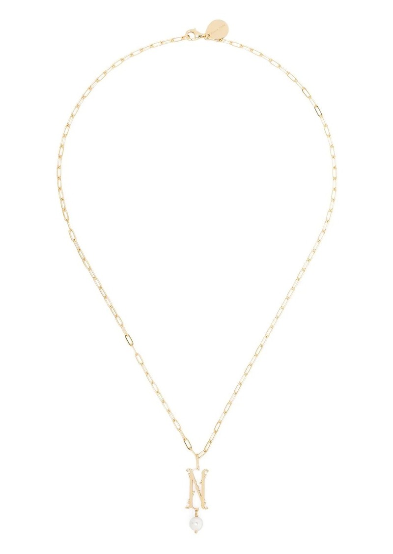 Simone Rocha pearl-embellished N letter necklace