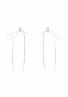 Simone Rocha pearl-embellished ribbon bow earrings