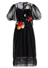 Simone Rocha Ruched Patchwork Flower Dress