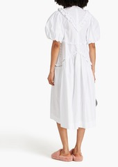 Simone Rocha - Ruffled cotton-poplin midi dress - White - UK 4