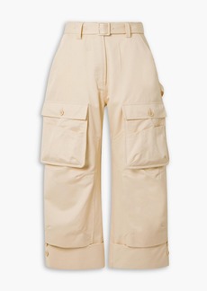 Simone Rocha - Belted cropped cotton-twill straight-leg cargo pants - White - UK 12