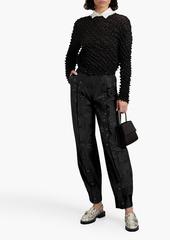 Simone Rocha - Button-detailed cotton-blend floral-jacquard tapered pants - Black - UK 4