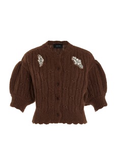 Simone Rocha - Embellished Knit Cardigan - Brown - XS - Moda Operandi