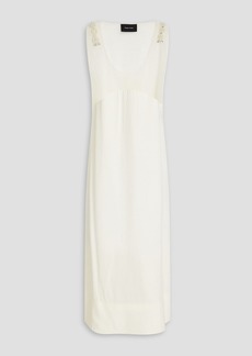 Simone Rocha - Embellished tulle-paneled crepe de chine midi dress - White - UK 8