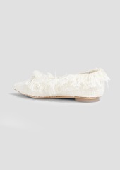 Simone Rocha - Embellished tweed point-toe flats - White - EU 36