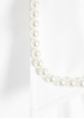 Simone Rocha - Faux pearl-embellished cotton-poplin shirt dress - White - UK 12