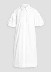 Simone Rocha - Faux pearl-embellished cotton-poplin shirt dress - White - UK 4