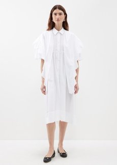 Simone Rocha - Lace-overlay Cotton-poplin Midi Shirt Dress - Womens - White