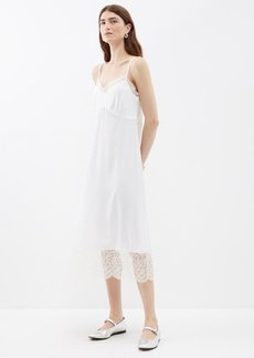 Simone Rocha - Lace-trim Crepe De Chine Slip Dress - Womens - Ivory