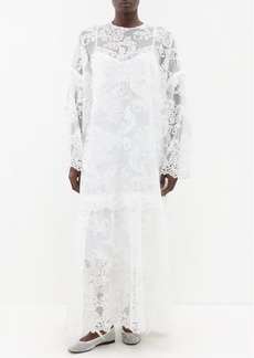 Simone Rocha - Oversized Floral-lace Maxi Dress - Womens - Ivory