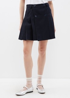 Simone Rocha - Pleated Twill Mini Skirt - Womens - Navy
